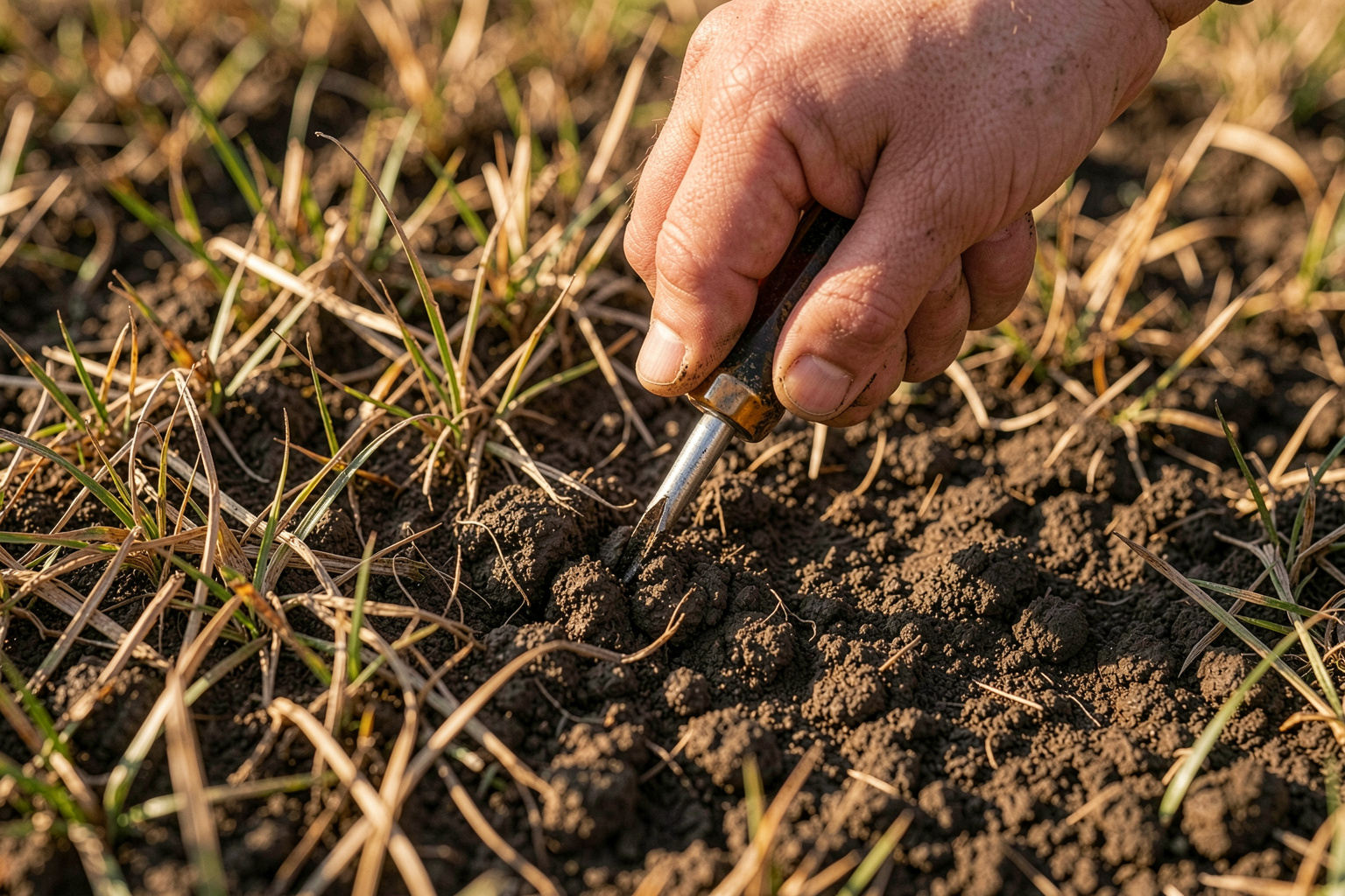 The Screwdriver Test and What Compacted Gumbo Does to Turf, Papa Bear & Sons
