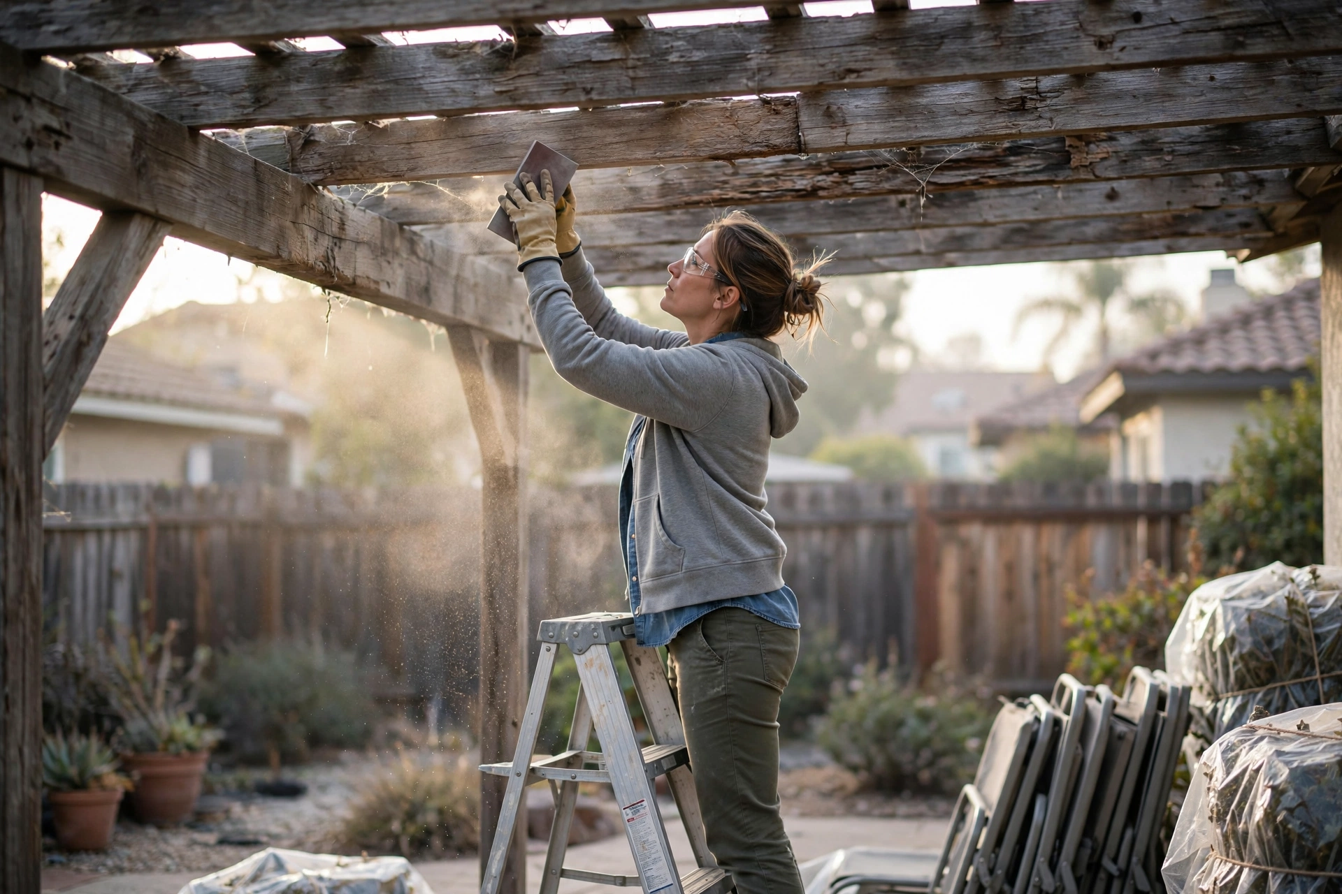 How Do You Clean and Sand Weathered Rafters Without Gouging Them?, John's Quality Painting