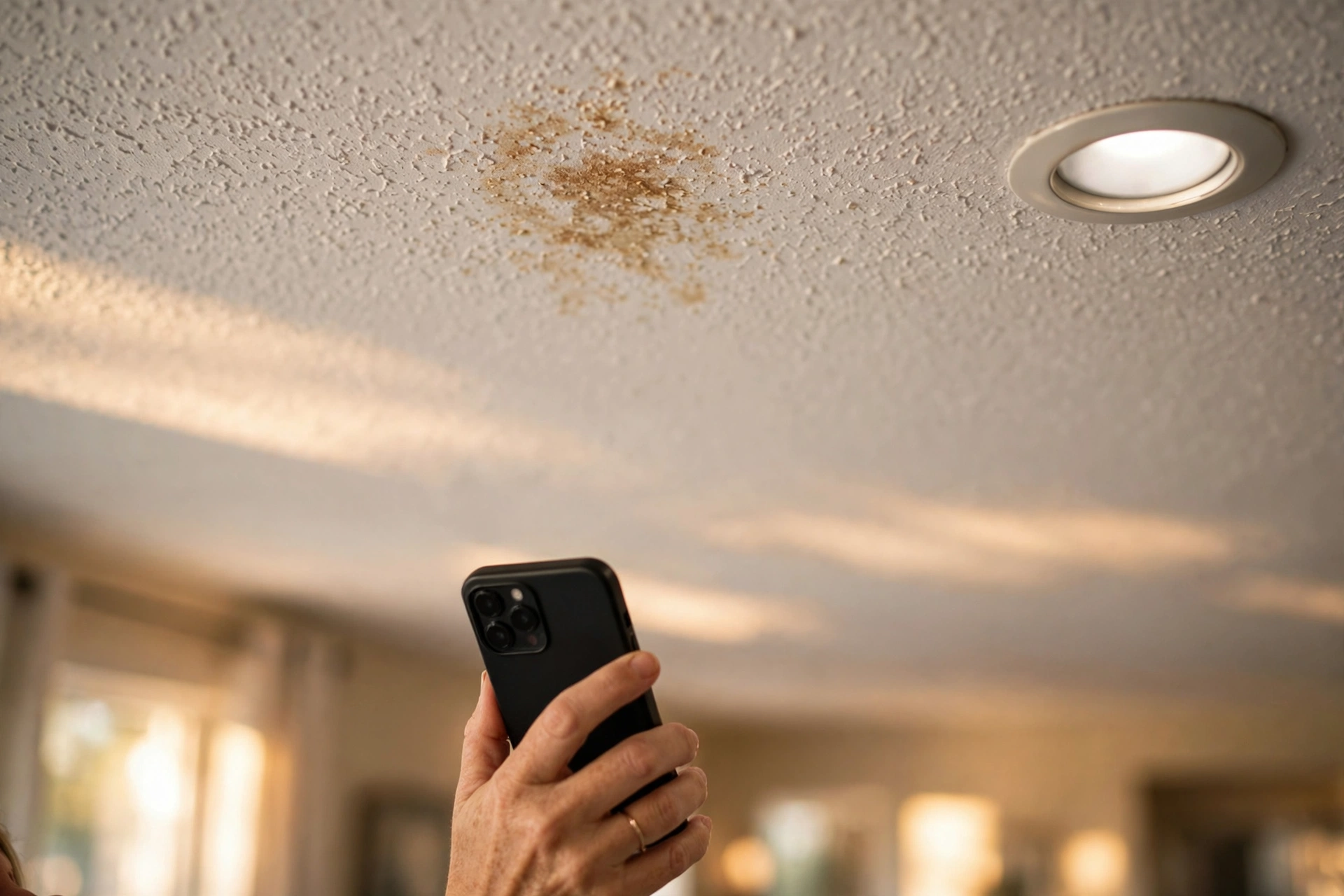 Can I hide a ceiling stain or a dark corner behind a sofa?, Settled In by Tina